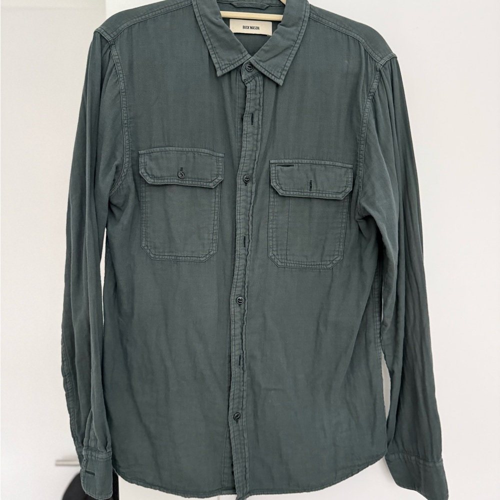 Buck Mason Olive Casual Button Down Shirt